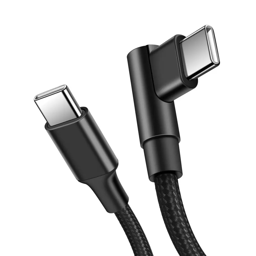 60W USB Type C To USB C Cable 90 Degree Angle Fast Charging Type-C Date Wire For iPad MacBook Pro Xiaomi Samsung Huawei