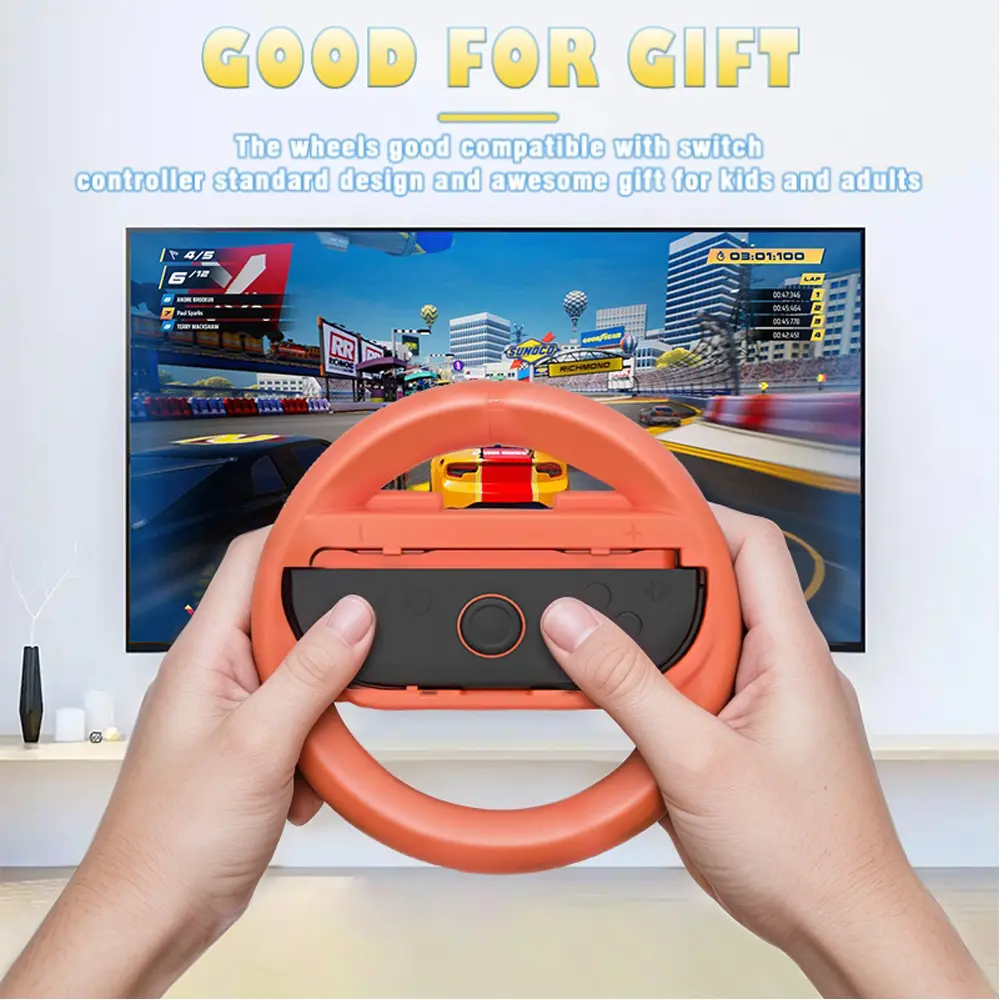 2Pcs/Set For Nintendo Switch2 Joy Con Controller For Mario Kart Game Steering Wheel Wireless Controller Ergonomic Design