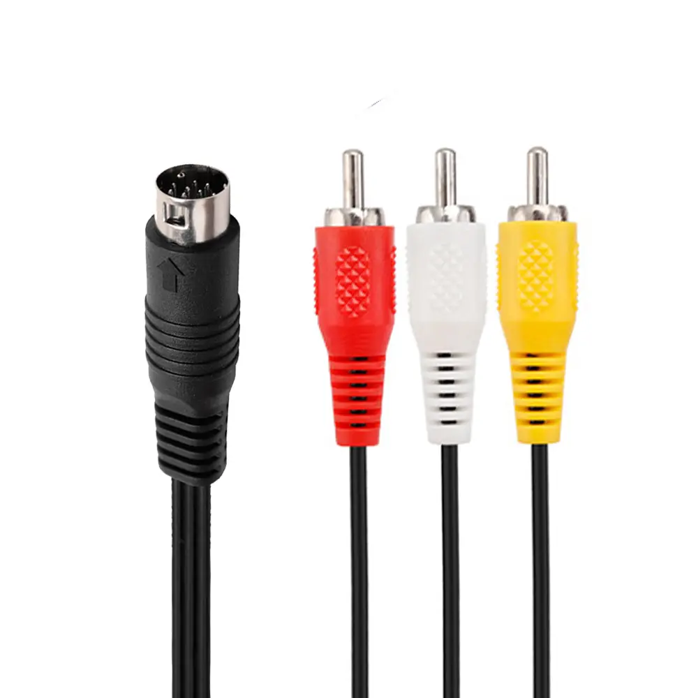 9 Pin 1.8M 3RCA Audio Video AV Cable for Sega Genesis 2 3 Game A/V Connection Adapter Cord Wire For SEGA Genesis II/III Game
