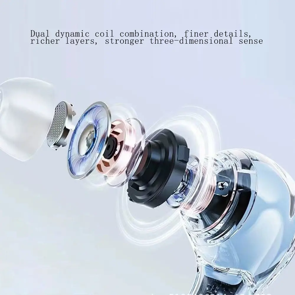 Wireless Bluetooth 5.3 Headphones TWS Earphone Sport Gaming Headsets Noise Reduction Earbuds Bass Touch Control for Phone T8