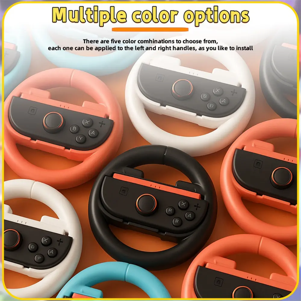 2Pcs/Set For Nintendo Switch2 Joy Con Controller For Mario Kart Game Steering Wheel Wireless Controller Ergonomic Design