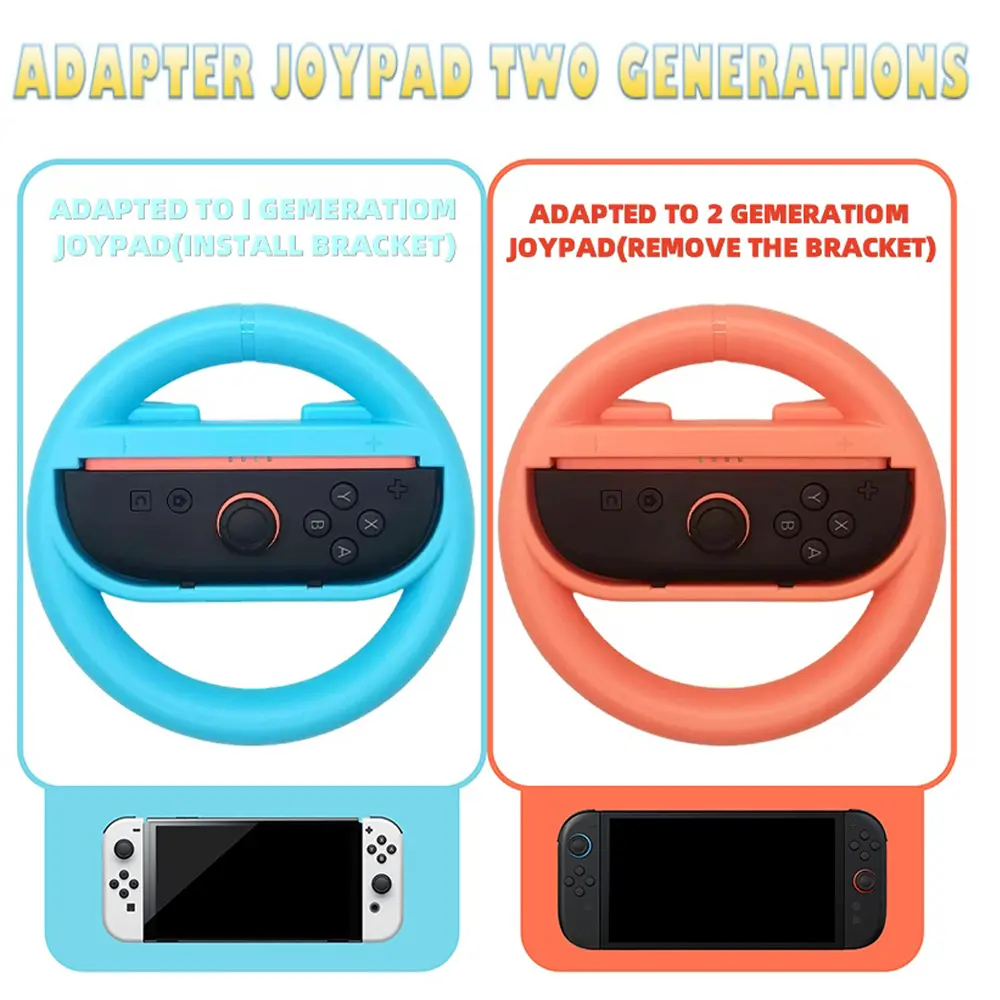 2Pcs/Set For Nintendo Switch2 Joy Con Controller For Mario Kart Game Steering Wheel Wireless Controller Ergonomic Design