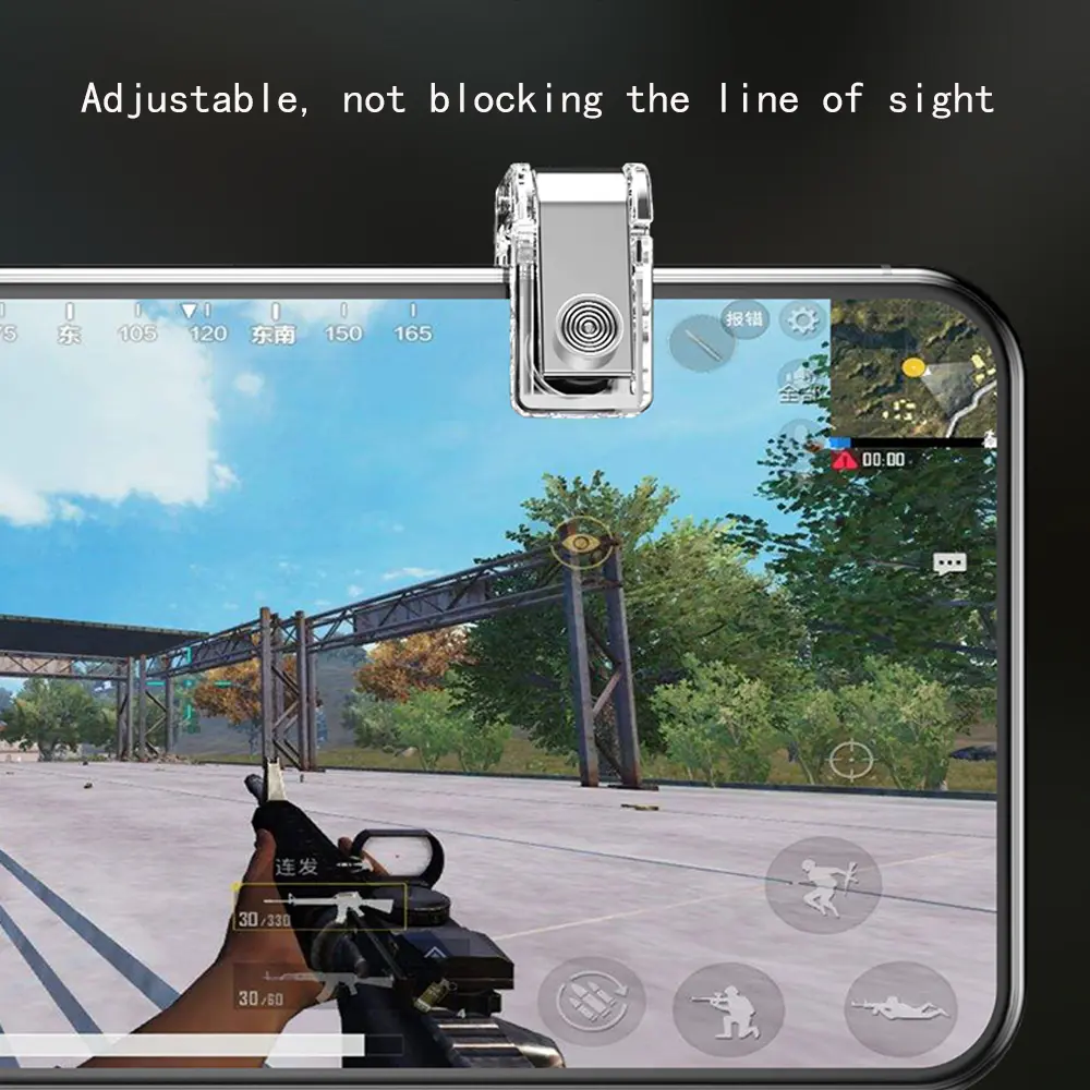 2pcs Metal Smart Phone Mobile Gaming Trigger Joystick for PUBG Mobile Gamepad Fire Button Aim Key L1R1 Shooter Pubg Controller