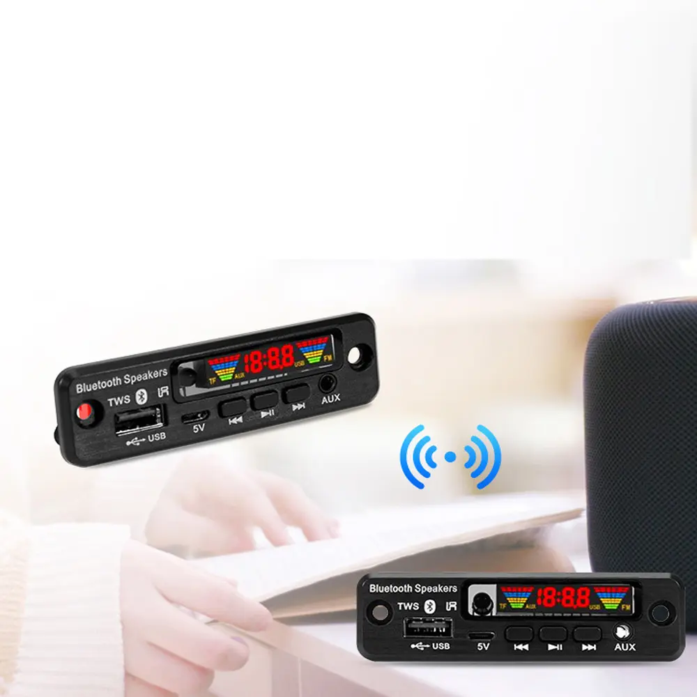 Wireless Bluetooth 5.0 5V MP3 WMA Decoder Board Car Audio USB TF FM Radio Module Color Screen MP3 Player With Remote Control
