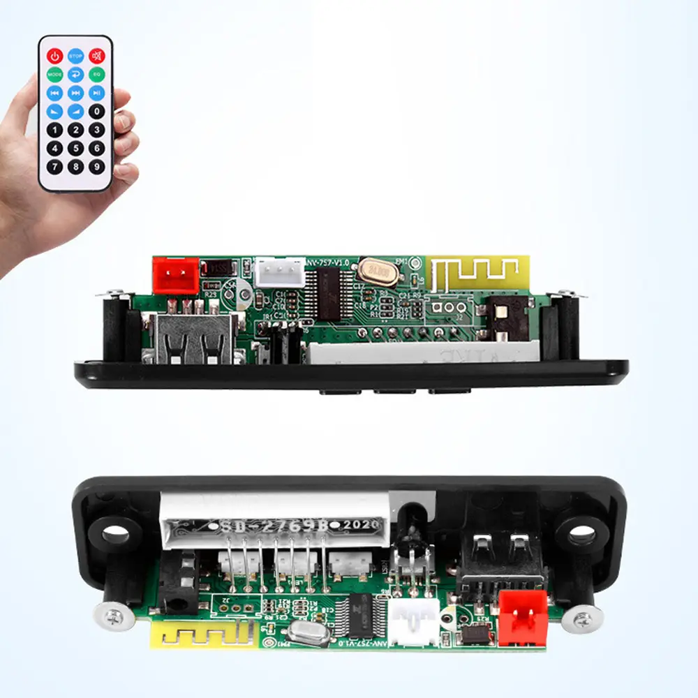 Wireless Bluetooth 5.0 5V MP3 WMA Decoder Board Car Audio USB TF FM Radio Module Color Screen MP3 Player With Remote Control