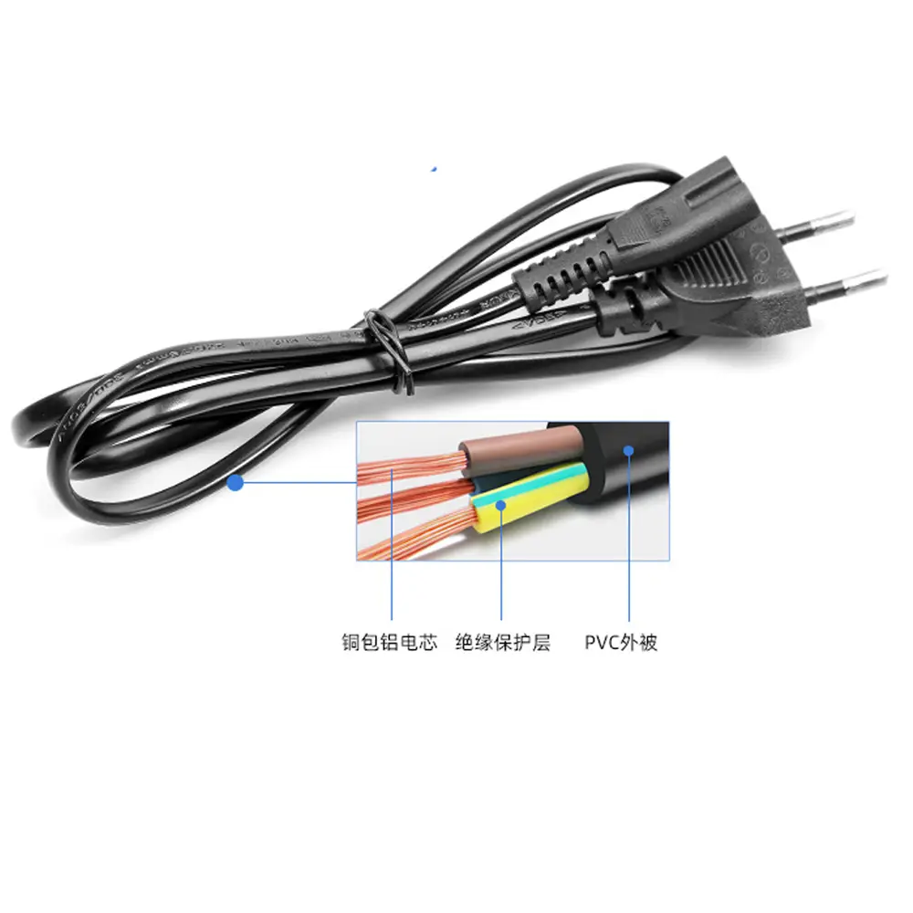 1.5m Eu Plug Power Supply Cable Lighting Power Cable Audio Speaker Power Charging Cable Battery Charger adapter Line