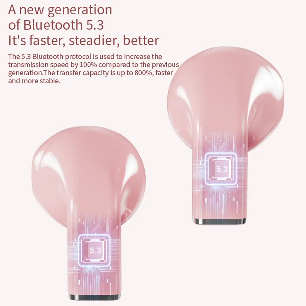 K520 Wireless TWS Earbuds Stereo Earphones With Rotatable Love Heart Shaped Charging Case Low Latency Headphones For Phone