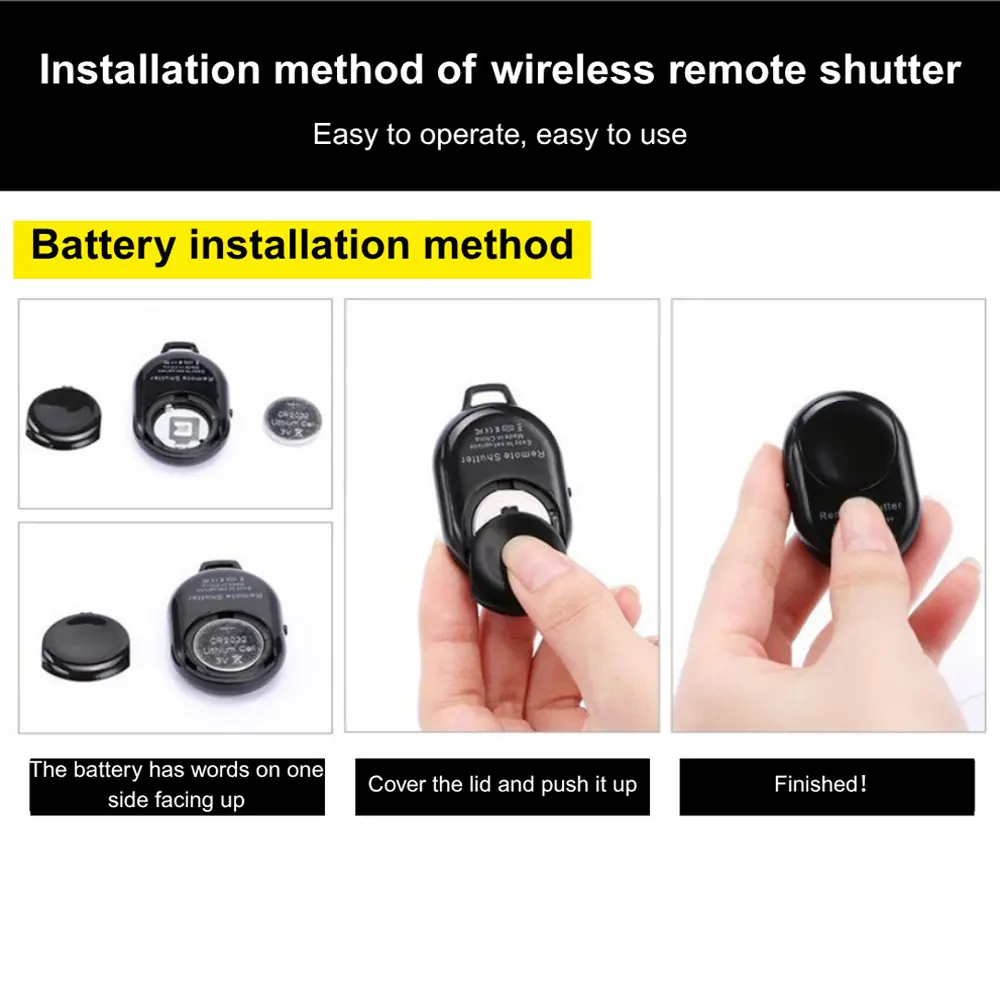 Wireless Remote Shutter Release Phone Tripod Stand Bluetooth Selfie Stick Remote Control Shutter Camera Controller