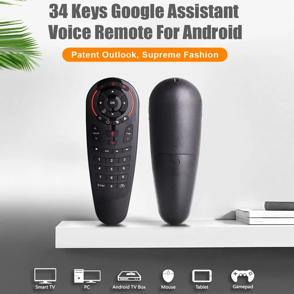 G30S 33 Keys 2.4G Gyroscope Sensing Full-key Air Mouse IR Learning Google Assistant G30S Smart Remote Control