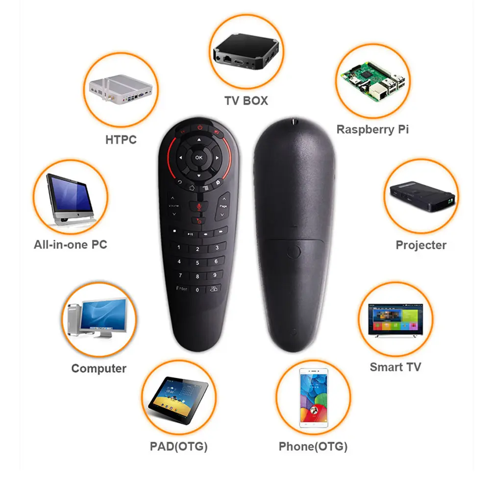 G30S 33 Keys 2.4G Gyroscope Sensing Full-key Air Mouse IR Learning Google Assistant G30S Smart Remote Control