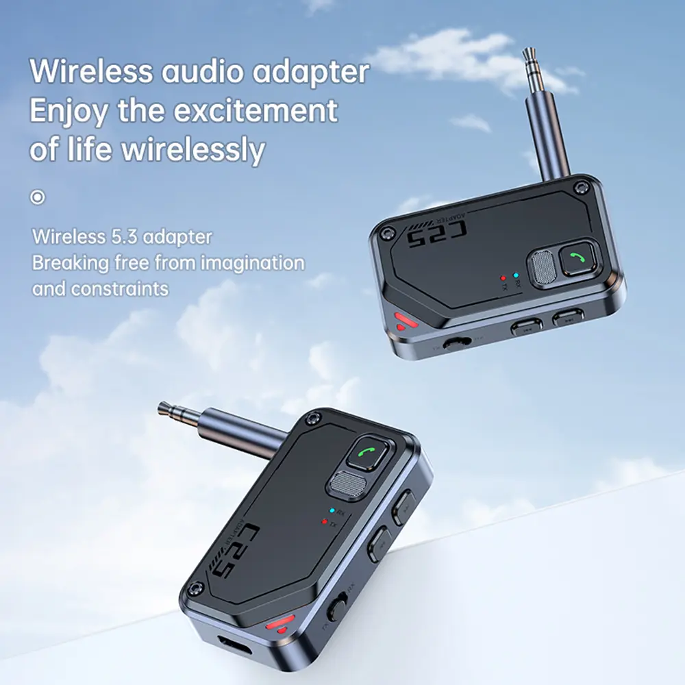 Wireless 2 in 1 Bluetooth 5.3 Receiver Transmitter Adapter 3.5MM AUX MP3 Player HIFI Audio Adapter For Car TV Home Speaker