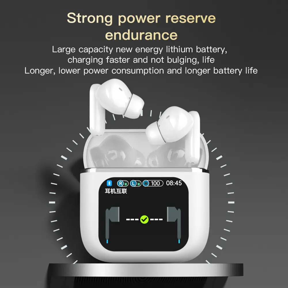 New LED Touchscreen SE60 Wireless Bluetooth Headphone TWS Earphones Visible Active Noise Cancellation Sport Earphone