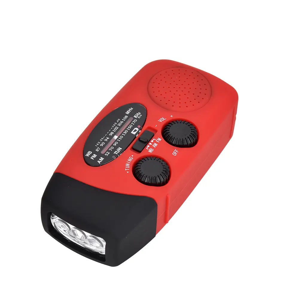 3 in1 Emergency Lamp Hand Crank Generator Solar Dynamo Powered Phones Charger LED Flashlight  FM/AM Radio for Camping Cycling