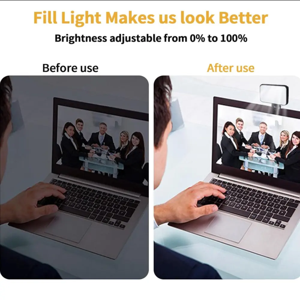 Pocket LED 3 Color Selfie Light Adjustable Brightness LED Light Photo Photography Lamp For Mobile Phone Computers