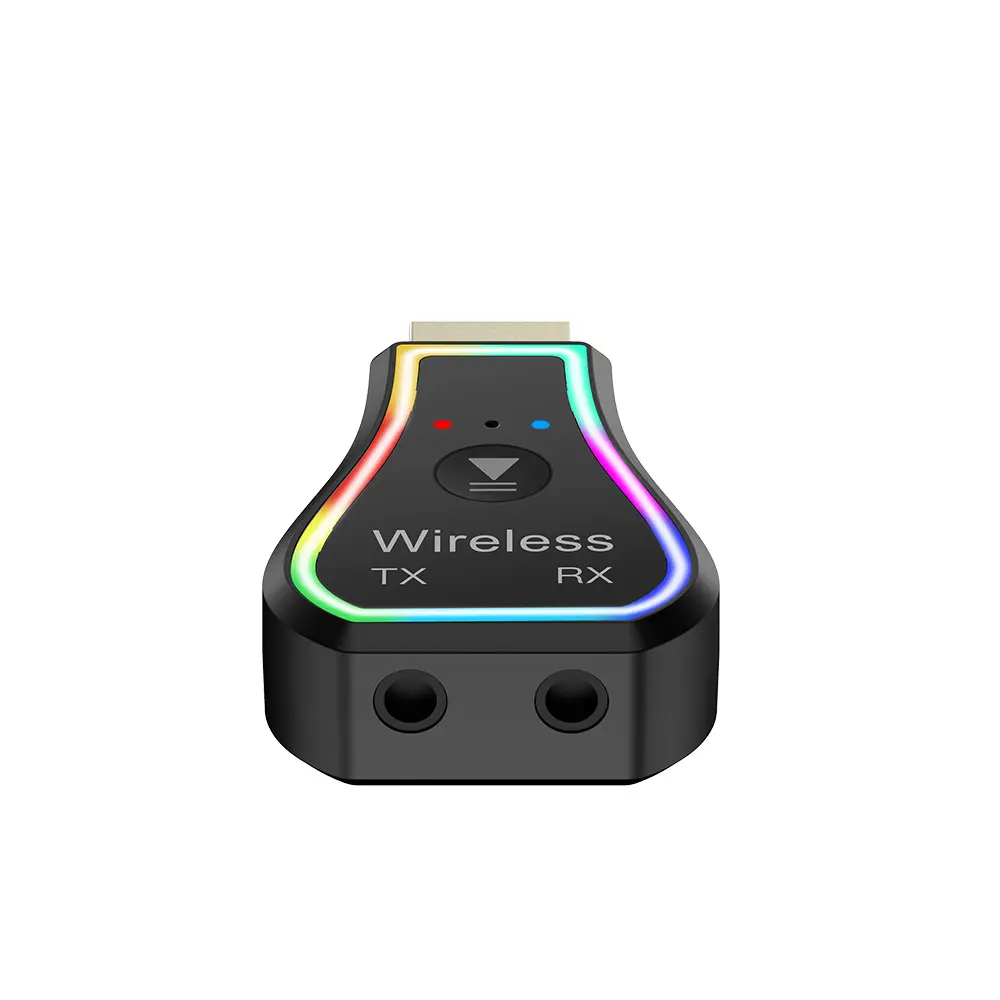 2 in 1 Bluetooth5.0 Stereo Audio Receiver Transmitter Led Wireless Car Hands Free 3.5mm Audio Adapter With Mic For Headphone Car