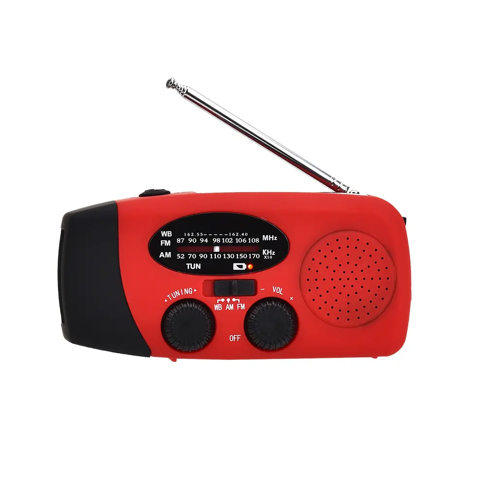 3 in1 Emergency Lamp Hand Crank Generator Solar Dynamo Powered Phones Charger LED Flashlight  FM/AM Radio for Camping Cycling