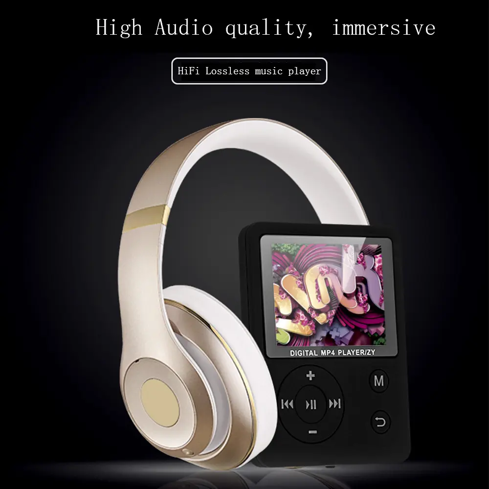 1.8" LCD MP3 Player HiFi FM Radio Portable Sport Music Player Mp4 Video Player FM/E-book/Recorder Mp3 Music Player Support TF