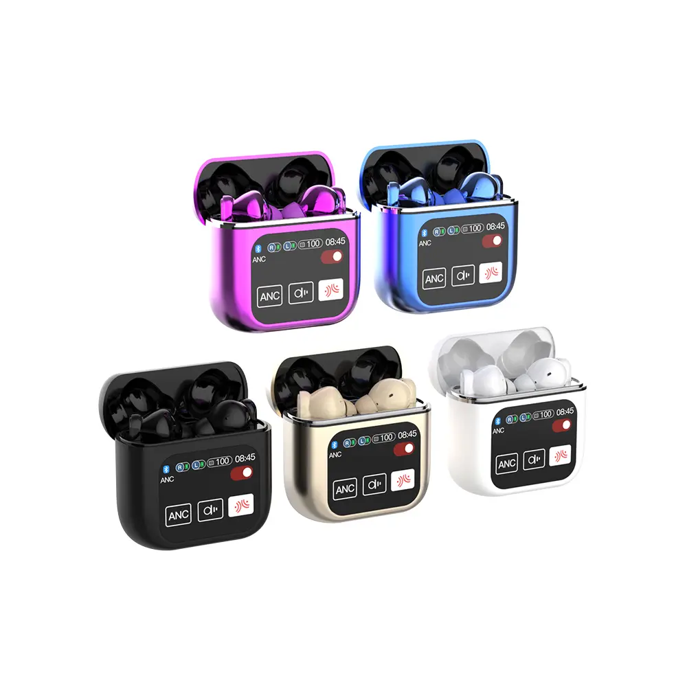 New LED Touchscreen SE60 Wireless Bluetooth Headphone TWS Earphones Visible Active Noise Cancellation Sport Earphone