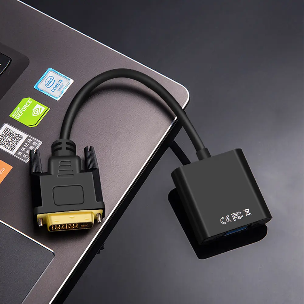 Full HD DVI Male to VGA Female Adapter 1080P DVI-D to VGA Adapter 24+1 25Pin to 15Pin Cable Converter For PC Computer Monitor