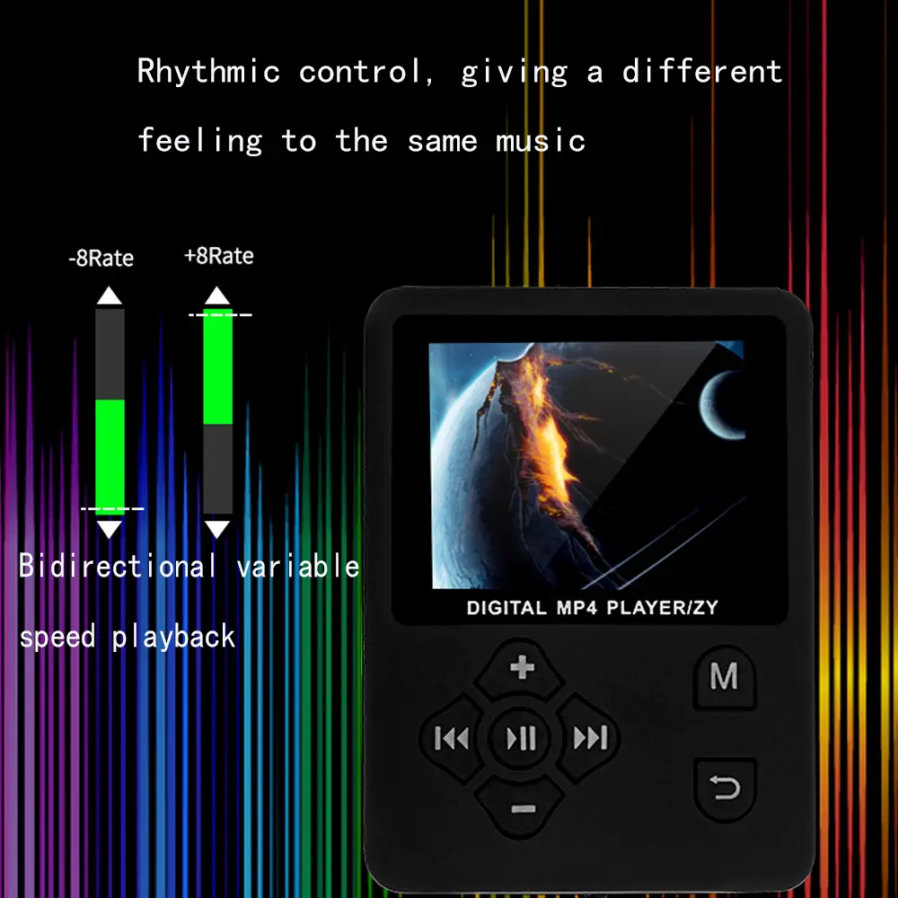 1.8" LCD MP3 Player HiFi FM Radio Portable Sport Music Player Mp4 Video Player FM/E-book/Recorder Mp3 Music Player Support TF