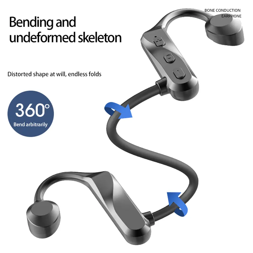 New Bone Conduction Headphones Bluetooth Hifi Music Earphones Sport Ear-hook Wireless Headsets with Mic Waterproof Earbuds K69