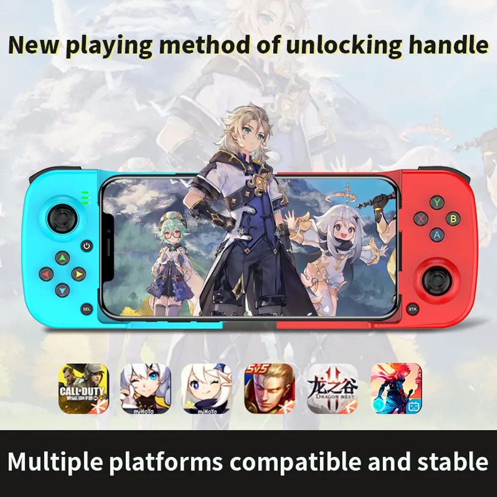 D3 Game Controller Bluetooth Retractable Gamepad Phone Controller with 3D Joystick for iOS Android PS4 for NS Switch Gaming
