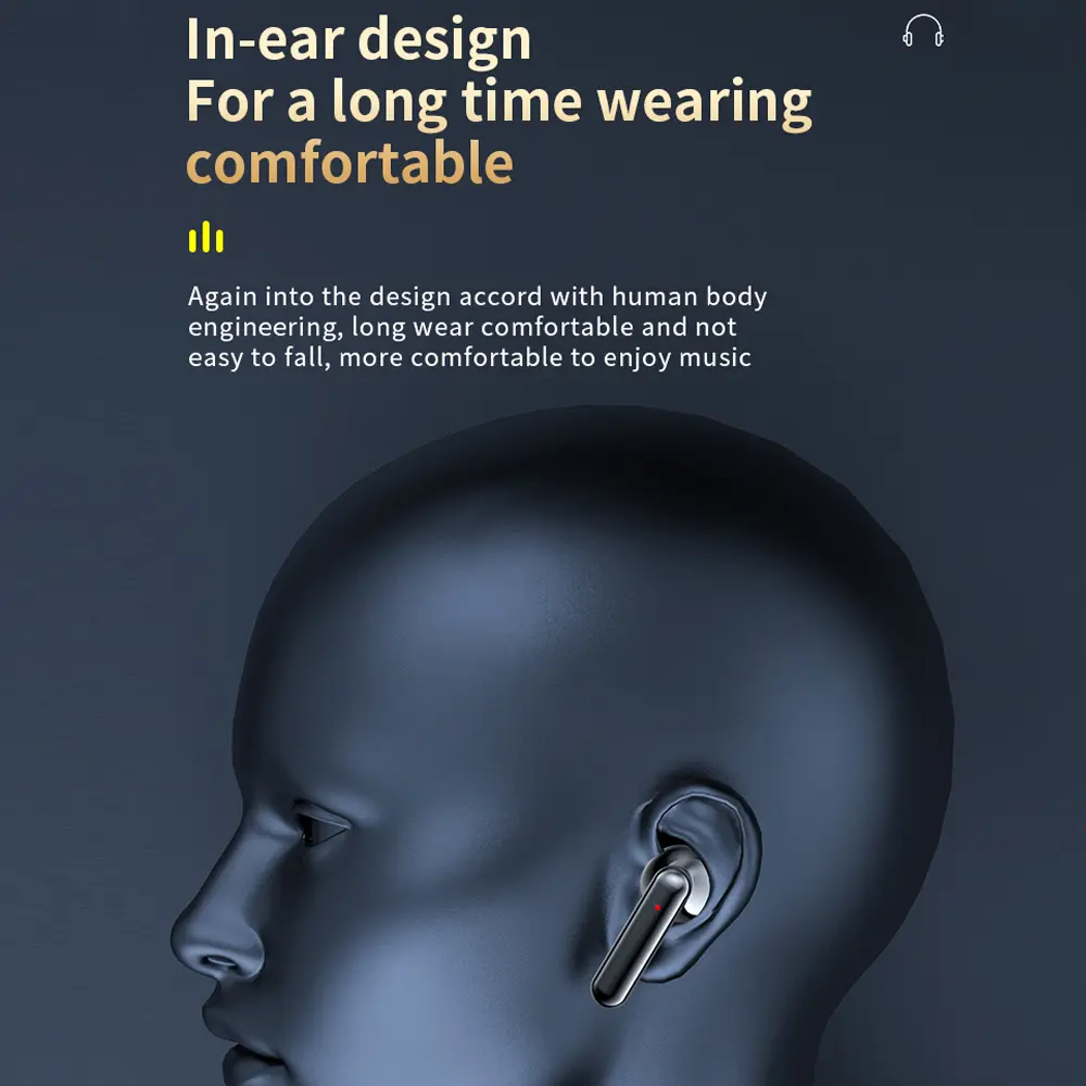 K40 Bluetooth Ear Headphones TWS Wireless Earphones HiFi Stereo Waterproof Headsets LED Display Long Standby Touch Earbuds