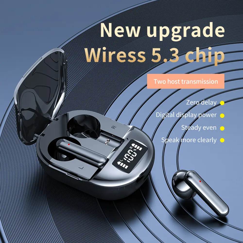 K40 Bluetooth Ear Headphones TWS Wireless Earphones HiFi Stereo Waterproof Headsets LED Display Long Standby Touch Earbuds