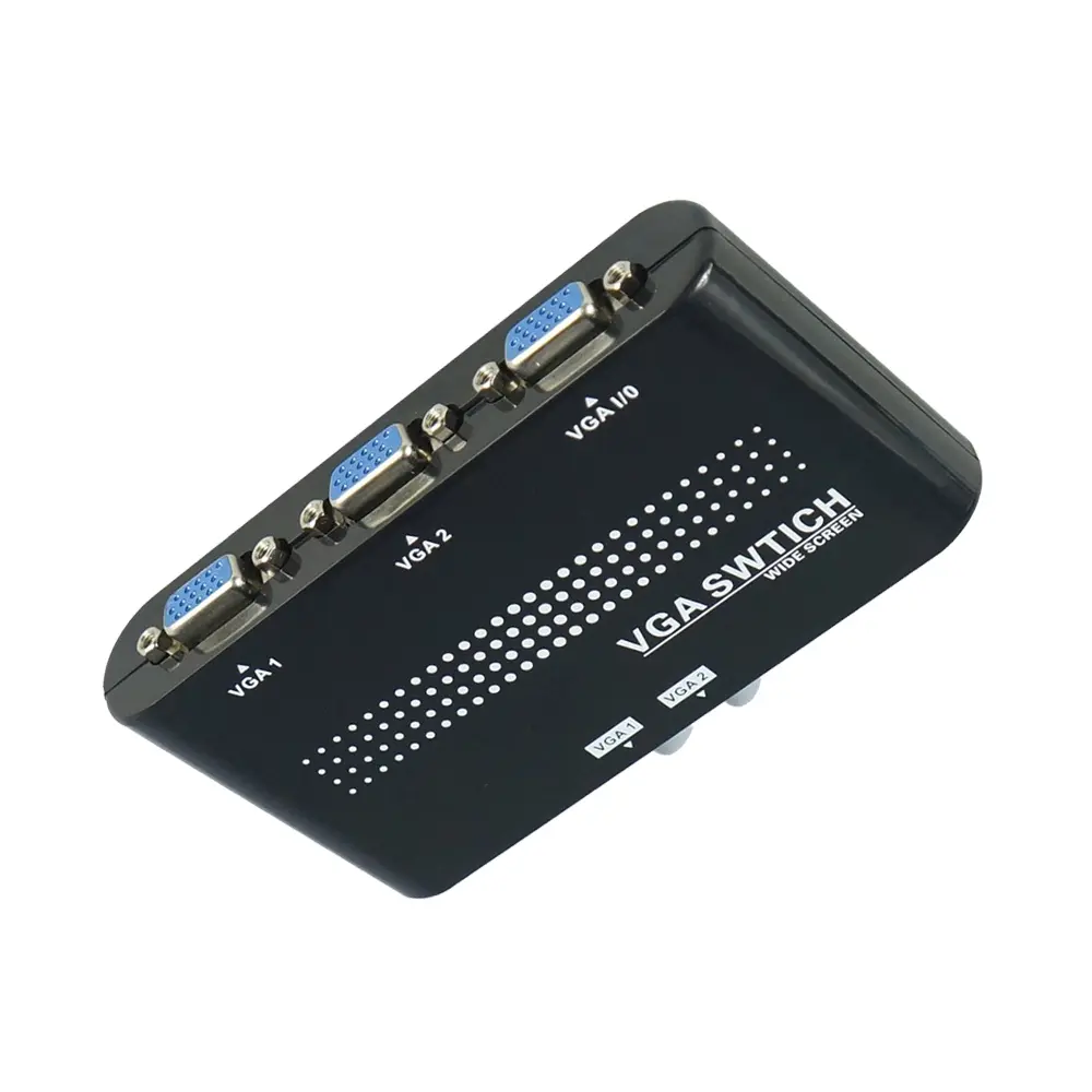 New 2 In 1 Out VGA/SVGA Manual Sharing Selector Switch Switcher Box For LCD PC KVM Switches Display 1080 HD Video Converter