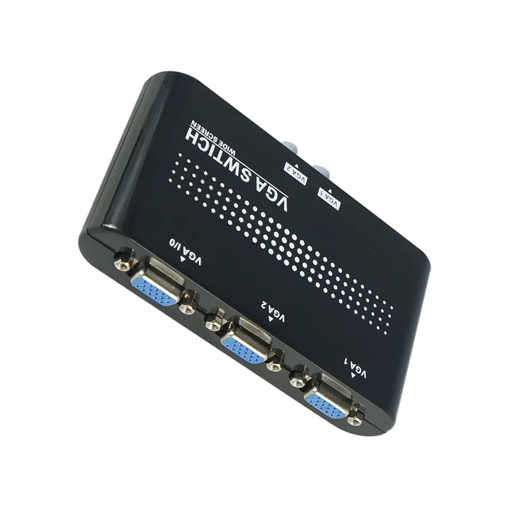 New 2 In 1 Out VGA/SVGA Manual Sharing Selector Switch Switcher Box For LCD PC KVM Switches Display 1080 HD Video Converter