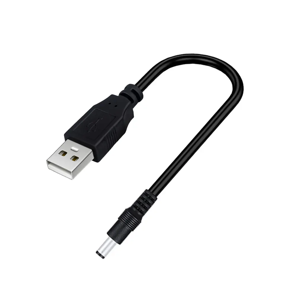 USB To DC 5.5 * 2.1mm 5V Power Cable Male to Male USB Barrel Connector Charger Cable 80cm For Small Fan Router Speake