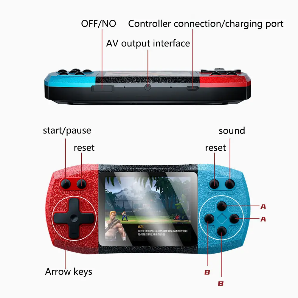 Retro Video Game Console Built in 620 Classic Games Portable Handheld Game Player Rechargeable Console AV Ouput
