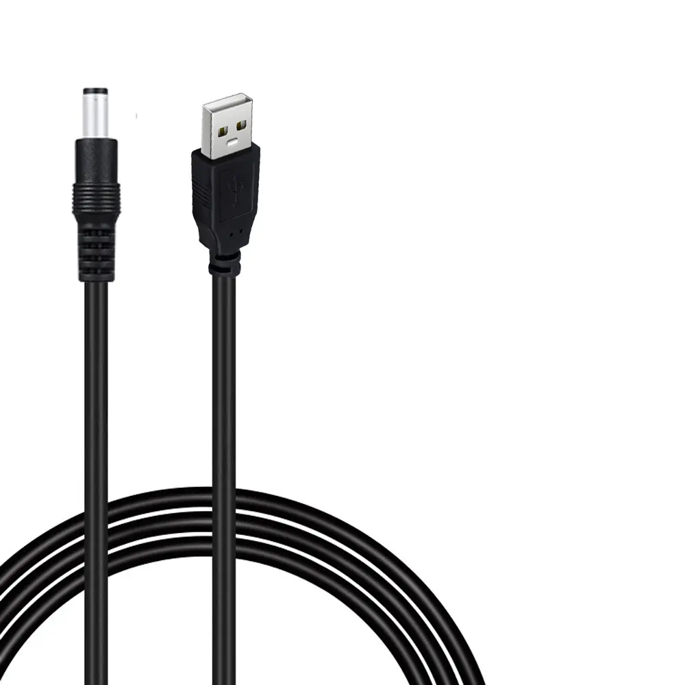 USB To DC 5.5 * 2.1mm 5V Power Cable Male to Male USB Barrel Connector Charger Cable 80cm For Small Fan Router Speake