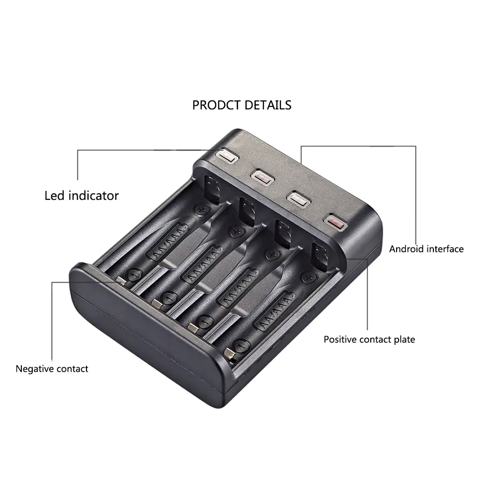 LED Indicator 4 Slots Electric Battery Charger USB Charger For AA/AAA Ni-MH/Ni-Cd Rechargeable Battery USB Charger