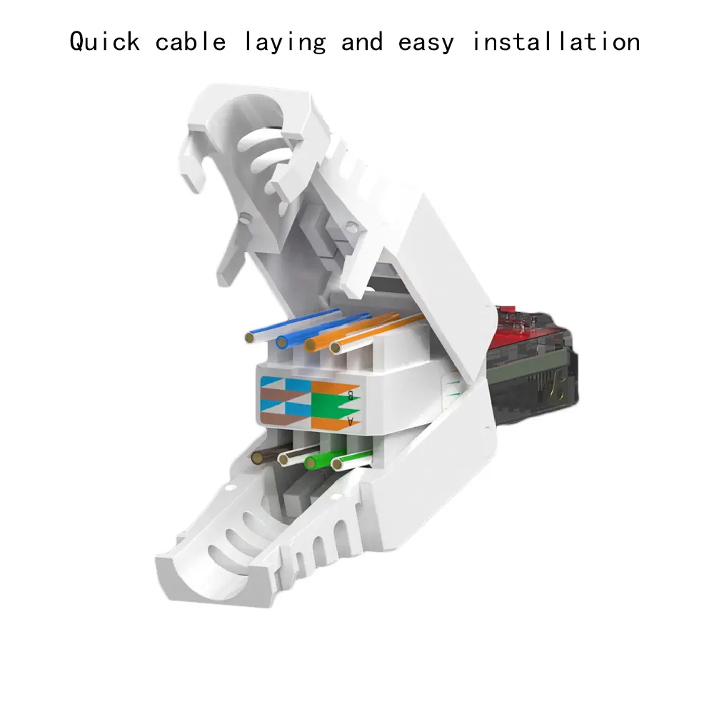 CAT6 RJ45 Tool-less Crystal Head Plug No Crimp Head Plug Network Connectors Ethernet CableSata Cable for Cat6 Cat6A Cat7