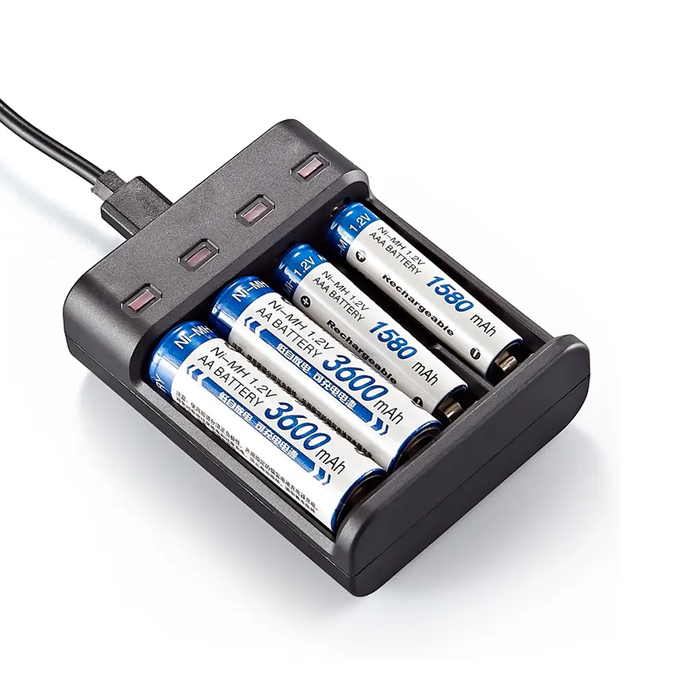 LED Indicator 4 Slots Electric Battery Charger USB Charger For AA/AAA Ni-MH/Ni-Cd Rechargeable Battery USB Charger
