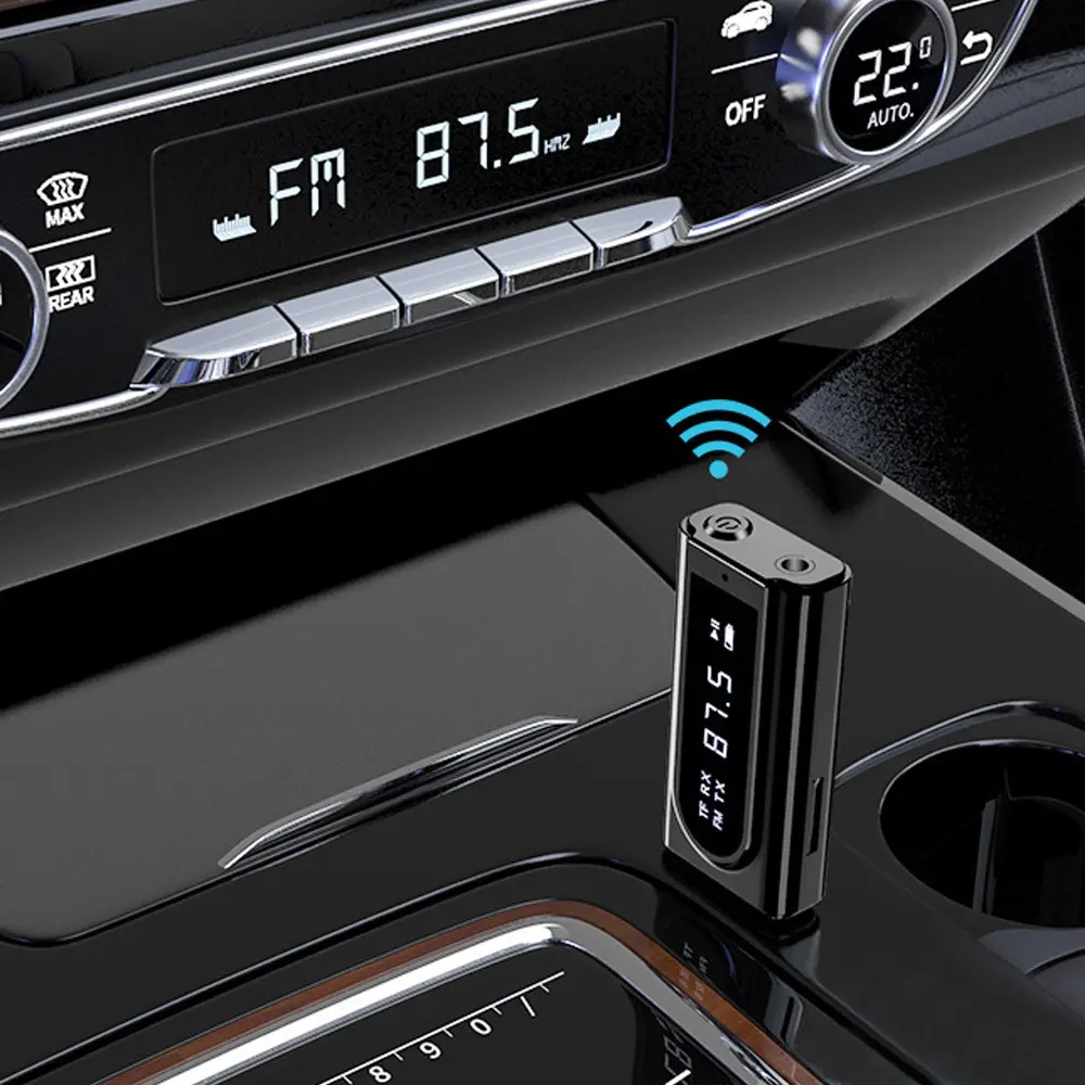 USB Bluetooth 5.0 Receiver Transmitter TF Card Reader 3.5mm Aux Wireless Audio Adapter USB Dongle For PC Headphone With Mic
