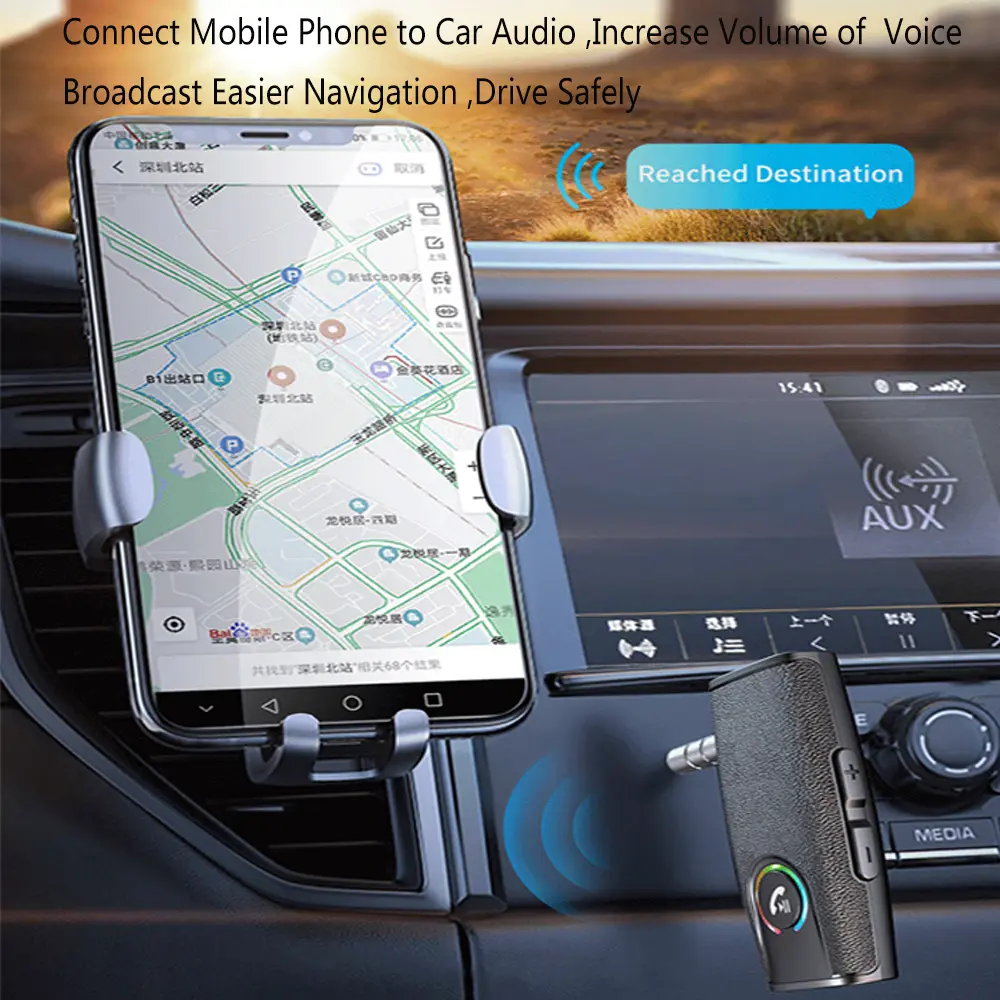 New Bluetooth 5.3 Audio Receiver Transmitter 3.5MM AUX With Mic Stereo Music Wireless Adapter For Headphones PC TV Car Speakers