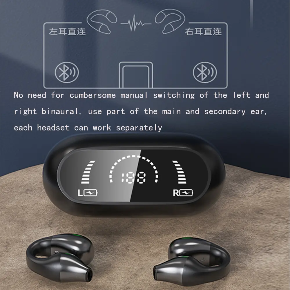S03 Bluetooth Earphones 5.2 TWS Wireless Headphones with LED Display Stereo Headset Touch Control Earbuds Noise Reduction