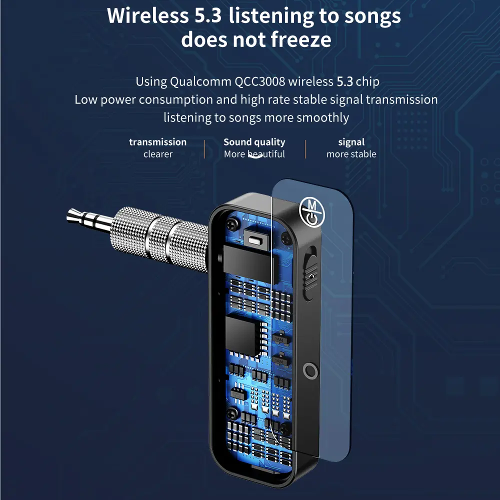 C28 Wireless 2in1 Bluetooth 5.3 Receiver Transmitter Adapter Music Receiver Audio Transmitter 3.5mm AUX Adaptador for PC TV Car
