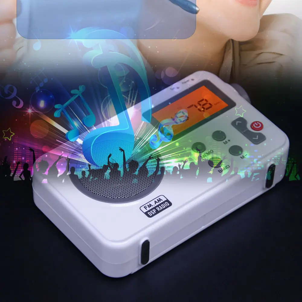 Portable LCD Radio AM FM Dual Channels Audio Receiver Stable Signal Radio With 3.5MM Earphone Plug Stretchable Antenna SY-8801