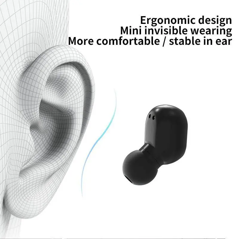 E7S Bluetooth Headphone Wireless TWS Earphone in-Ear Stereo Noise Reduction Sports Earset with Microphone Headset