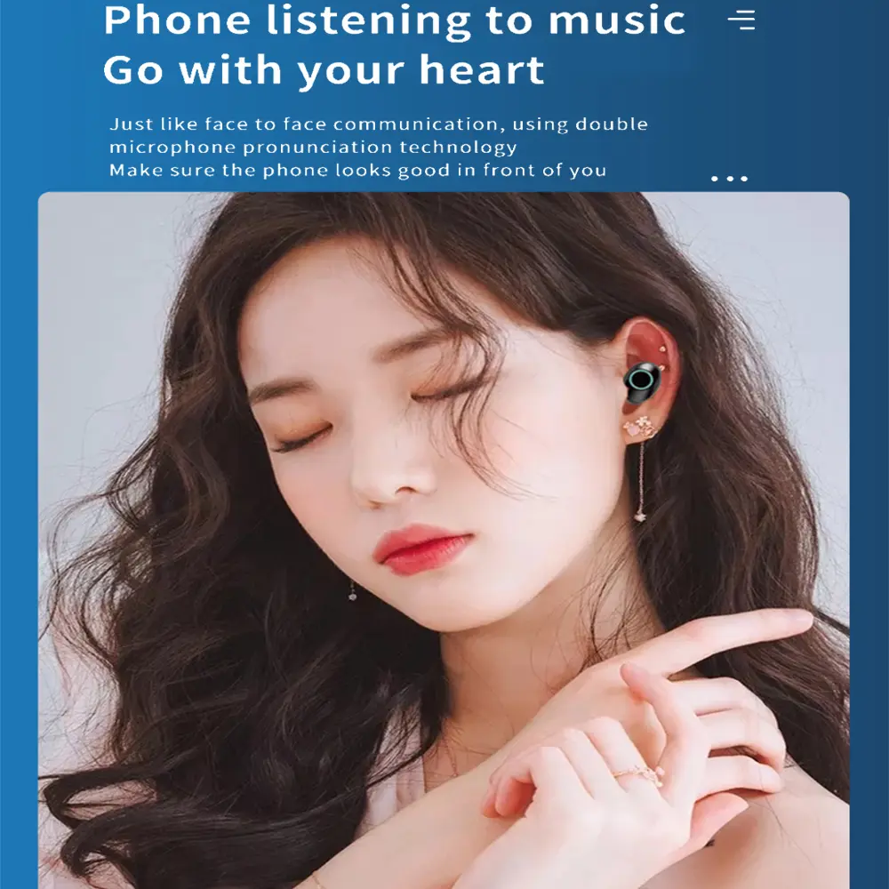 TG02 Wireless Bluetooth Headphones TWS Headsets With Mic Stereo Sport In-ear Earphone Long Standby HD Call Earbuds Game