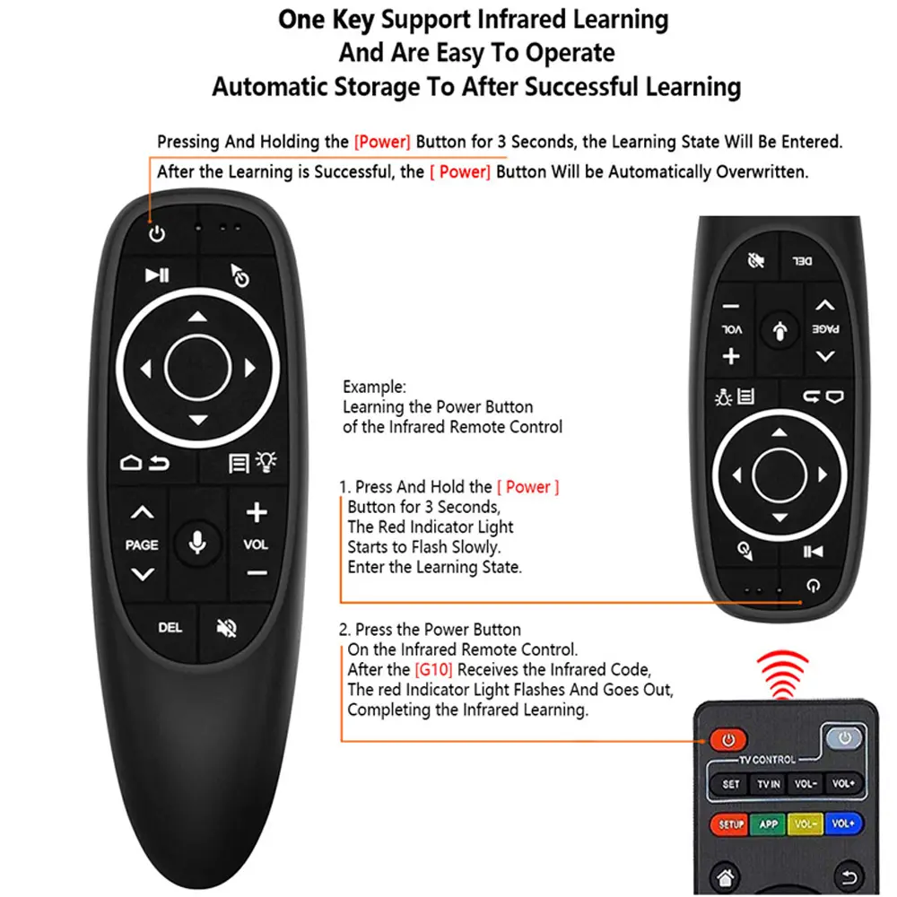 G10S Pro Backlit Air Mouse Voice Remote Control 2.4G Wireless Gyroscope IR Learning for H96 MAX X88 PRO X96 MAX Android TV Box