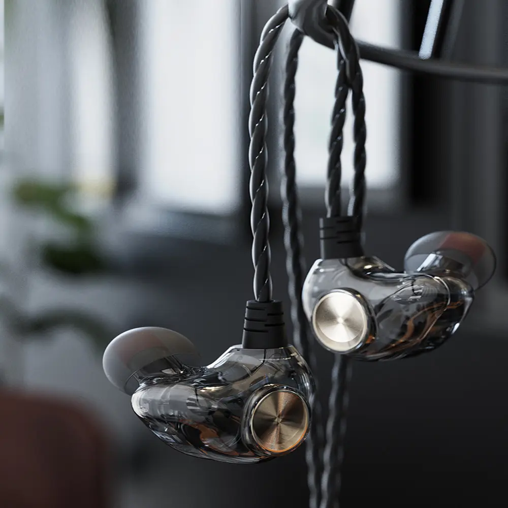 K1 Stereo Wired Earphone Transparent In-Ear Headset 3.5mm Bass Earbuds Earphone With Mic for Phone