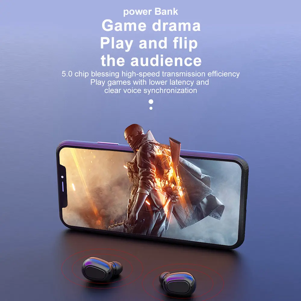 L21 TWS Wireless Bluetooth 5.0 Headphones Waterproof Stereo In-Ear Sports Headsets Music Earphones Stereo Sound Noise Conceling