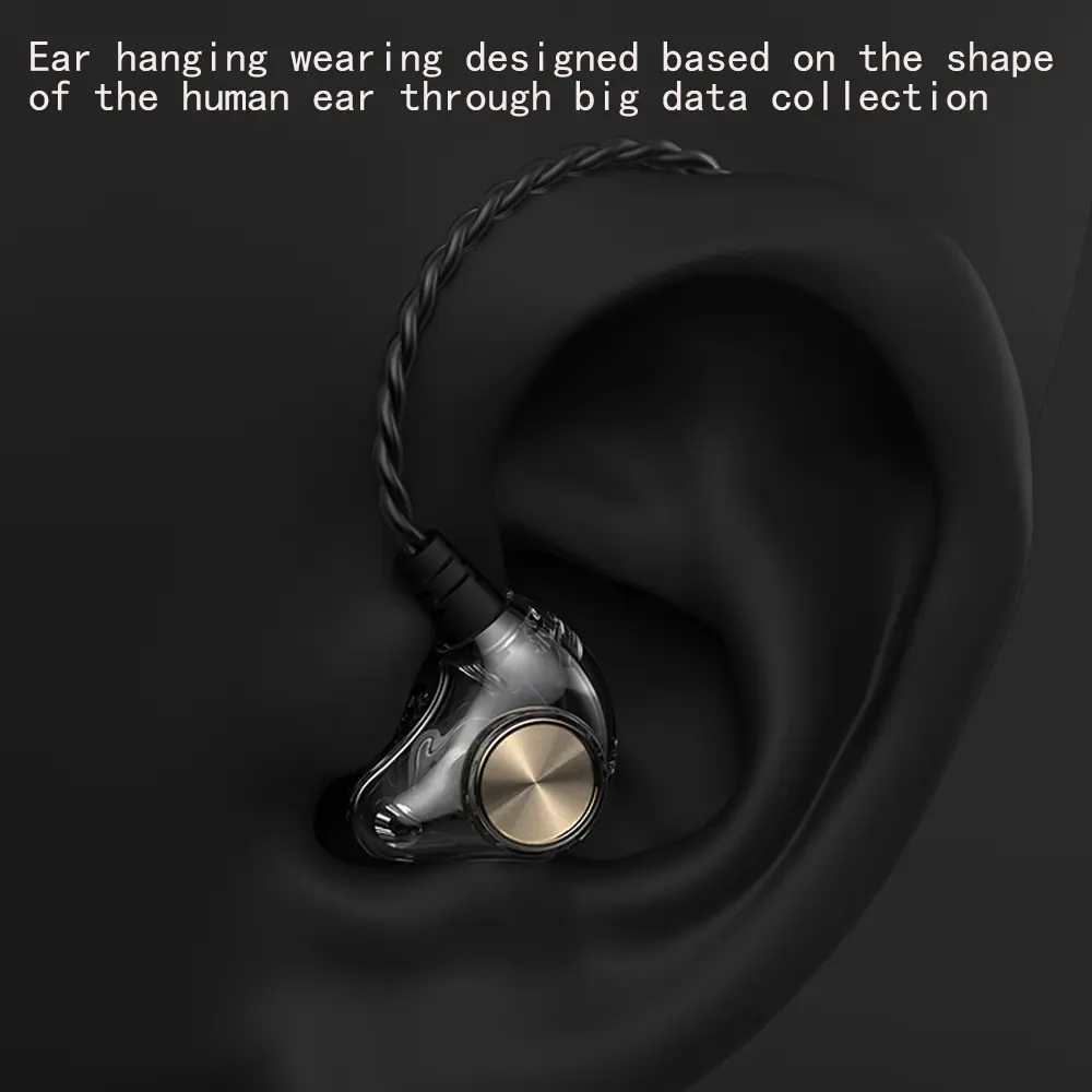 K1 Stereo Wired Earphone Transparent In-Ear Headset 3.5mm Bass Earbuds Earphone With Mic for Phone