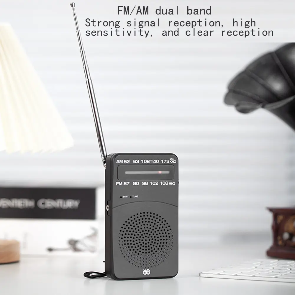 Portable Mini Radio FM/AM Digital Tuning Radio Receiver FM 87-108MHz MP3 Music Player Pocket Radios for AA batteries