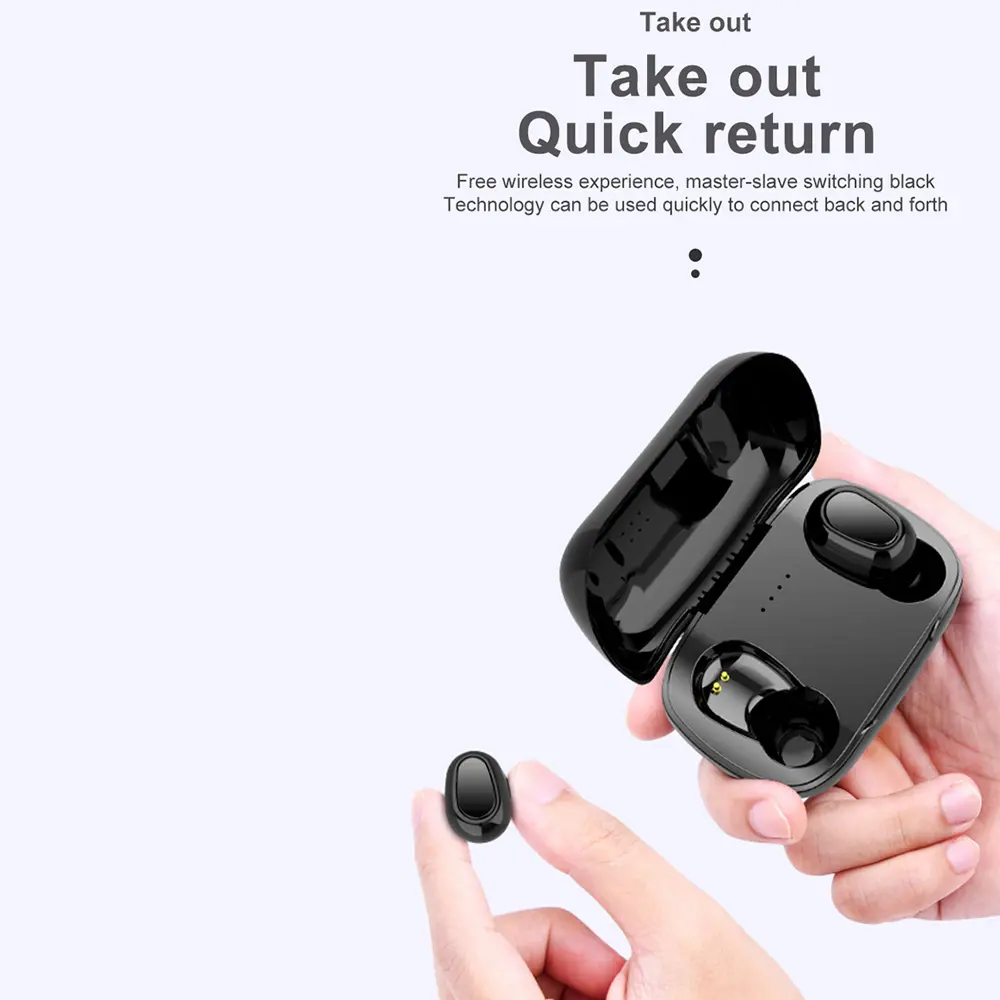 L21 TWS Wireless Bluetooth 5.0 Headphones Waterproof Stereo In-Ear Sports Headsets Music Earphones Stereo Sound Noise Conceling