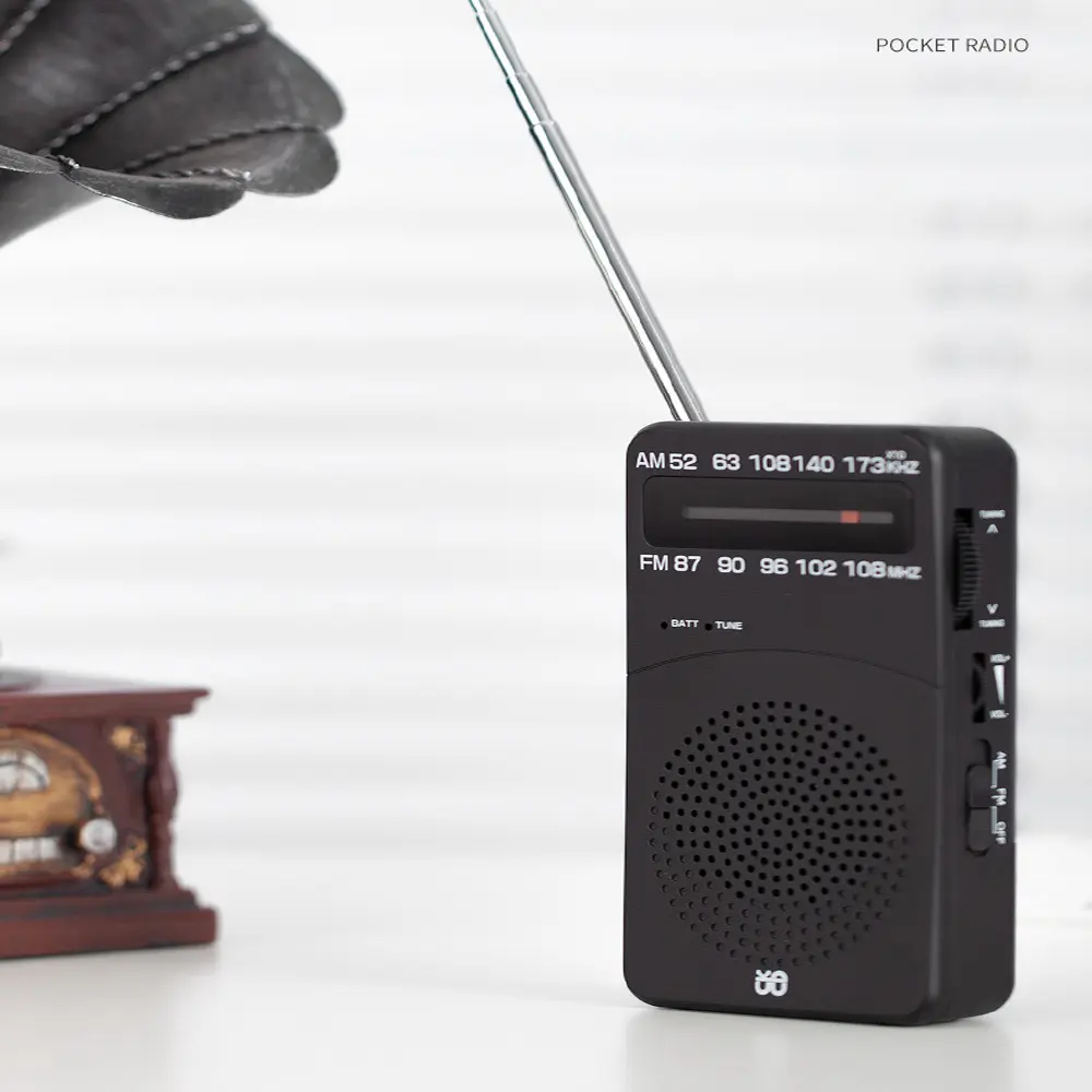 Portable Mini Radio FM/AM Digital Tuning Radio Receiver FM 87-108MHz MP3 Music Player Pocket Radios for AA batteries